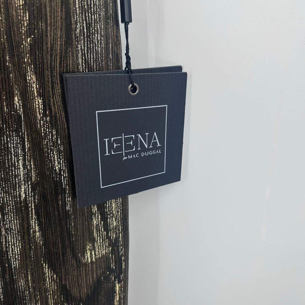 NWT Ieena Mac Duggal 26408 Bronze Metallic Faux Wrap Maxi Gown Dress Size 6 - Picture 11 of 11